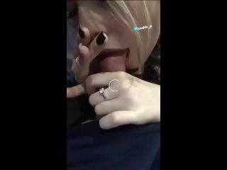 beautiful blonde sucks a big dick in the car to her lover